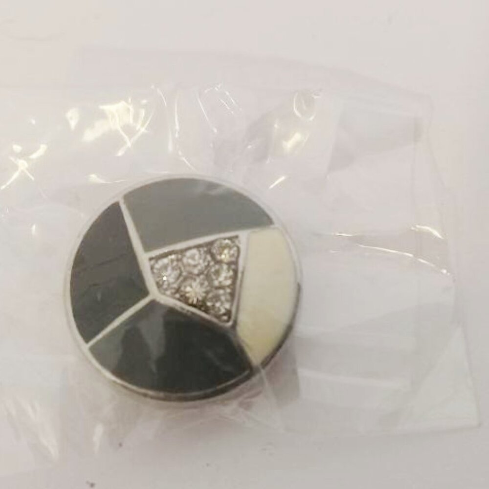Gingersnaps Snap Jewelry Black Gray White Rhinestones Charm